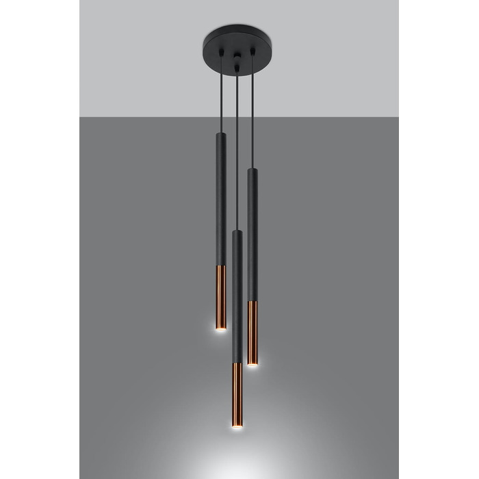 Підвісна люстра MOZAICA 3P, чорний/мідь, SL.0890 Sollux Lighting