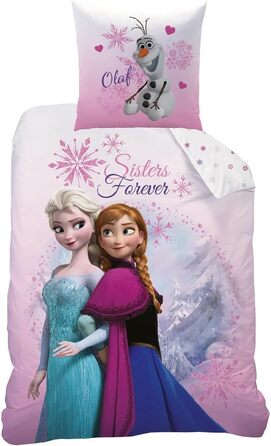 Комплект постільної білизни Disney Frozen/Ice Queen, рожевий, 135x200 см, 80x80 см