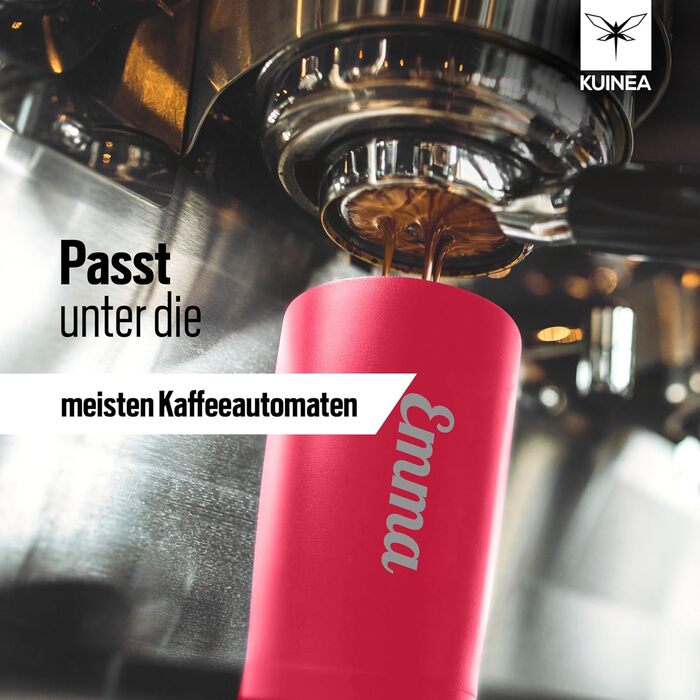 Термокружка KUINEA для кави та чаю, 350 мл, нержавіюча сталь, з невеликим клапаном, зелена, BPA-free