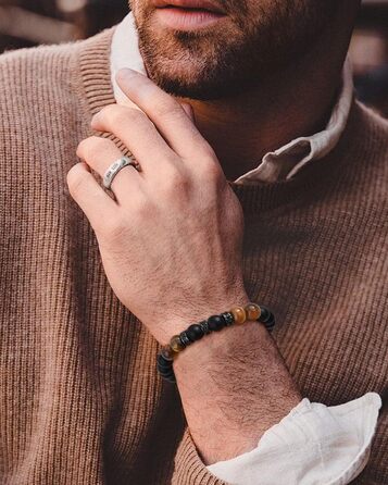 Браслет на руку VGWON для чоловіків з перлами – подарунок на день народження, Різдво, для хлопчика 11-16 років, друзів, чоловіка, батька. Модель UVG-BM106S