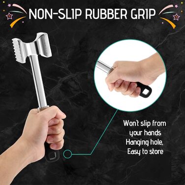 Рубессія М'ясорубка-Клопфер: подвійний молоток для м'яса, подрібнювач для стейків, курки, свинини та шніцелів