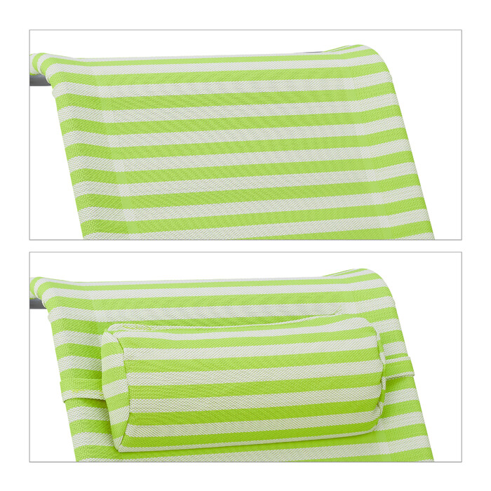 Relaxdays Folding Lounge Chair with Neck Pillow