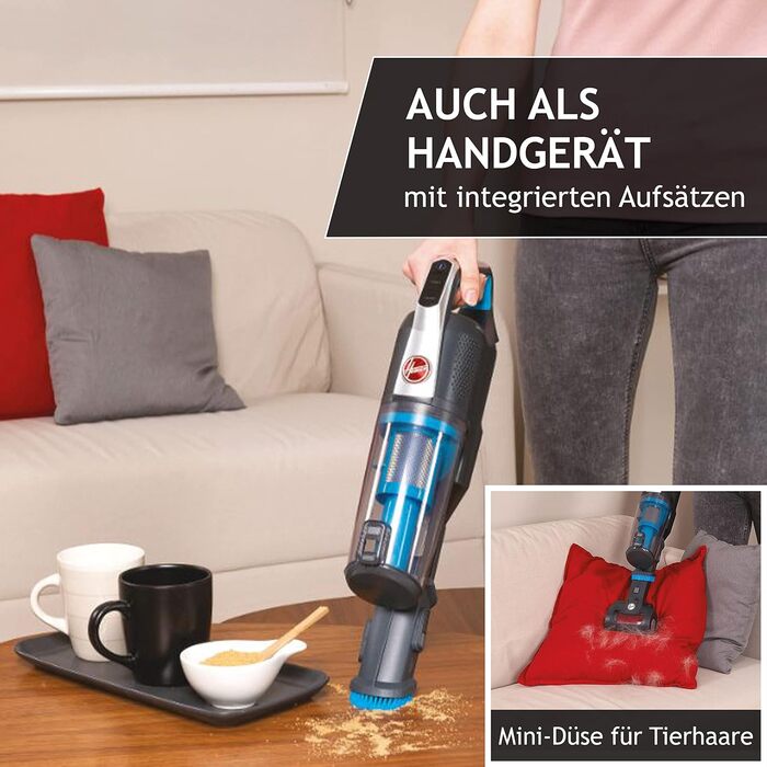 Бездротовий пилосос Hoover H-Free 500 Pets: потужний, без мішка, для видалення шерсті тварин, LED, паркування, 30 хв роботи