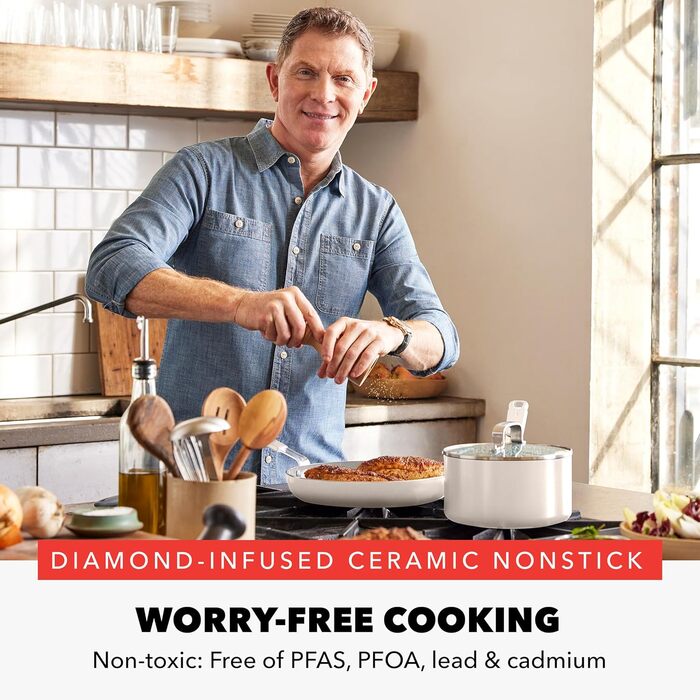 Набір посуду GreenPan x Bobby Flay 13 предметів: професійний алюміній, антипригарне покриття Ceramic, індукційний, сірий (Graphite/Nature's Delight)