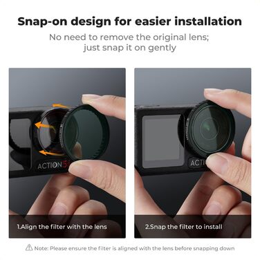 Фільтри нейтральної щільності K&F Concept ND8/16/32/64 для DJI Osmo Action 4/5 PRO - комплект