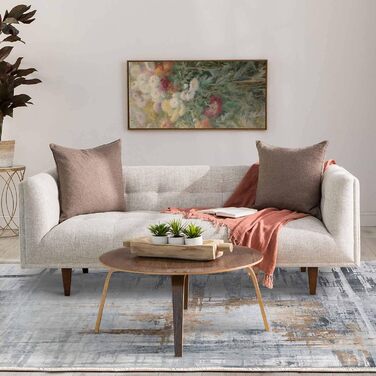 Сучасний килим Tinyboy-HBQ для вітальні та спальні: короткий ворс, сірий/золотий (120x160 см)