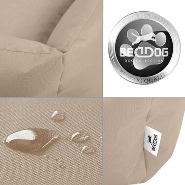 Лягушковий лежак для собак BedDog Zara, м'який лежак-кошик для маленьких собак, знімний та пральний чохол, колір пісок (NAMIB-SAND), розмір S (150x110x28 см)