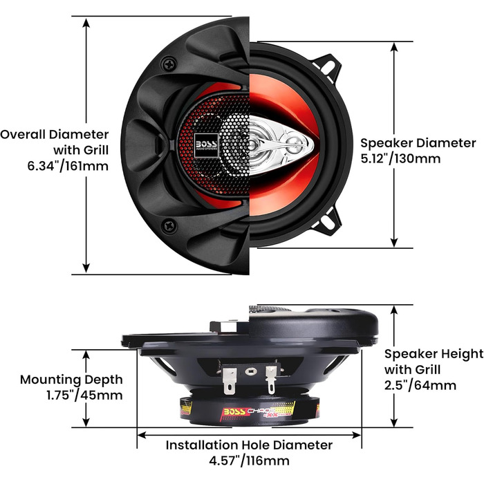 Автомобільні 2-смугові динаміки BOSS AUDIO CH5530 13 см, 225 Вт