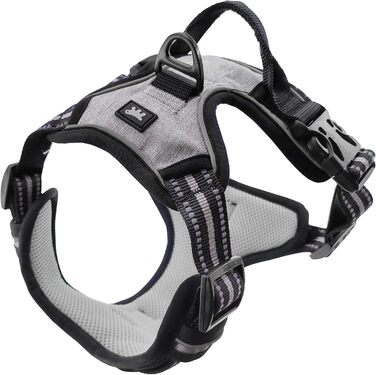 Шлейка для собак Ferplast середнього розміру, 2 гачки для контролю, анти-тяга, регульована, світловідбиваюча та дихаюча, ідеальна для тренувань, M, Бежевий (Сірий, S)