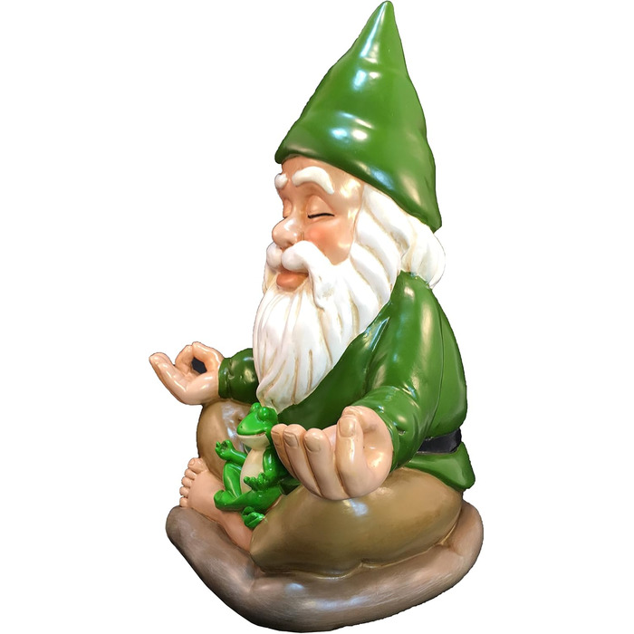 GlitZGlam Zen-Zwerg – Peace and Tranquility for Your Fairy Garden and Garden Gnomes 9 Inch Tall Miniature Figurine