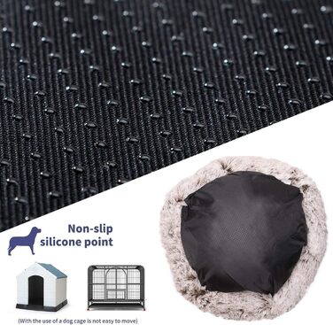 М'яке ліжко для собак Haoye, кругла подушка для домашніх тварин, ліжко для котів та собак Donut, миється, зручне ліжко для котів та собак (діаметр 50-120 см / 7 розмірів), діаметр 60 см (чорний, 80 см)