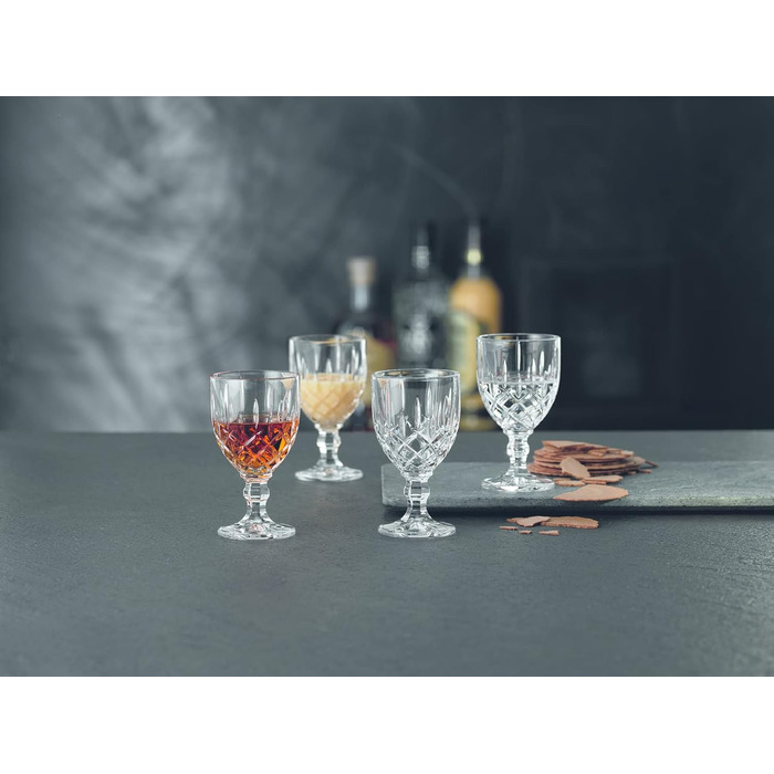 Nachtmann Liqueur Glasses Set 57 ml, 4 Pieces, Noblesse, 103748, Schnapps Glasses made of Crystal Glass, Shot Glasses Dishwasher Safe