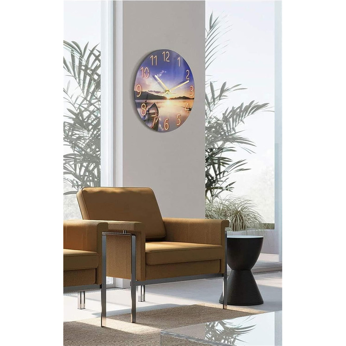 RAILONCH Silent Wall Clock Modern Design Wall Clock No Noise for Living Room, Kitchen, Office, and Bedroom (#07)