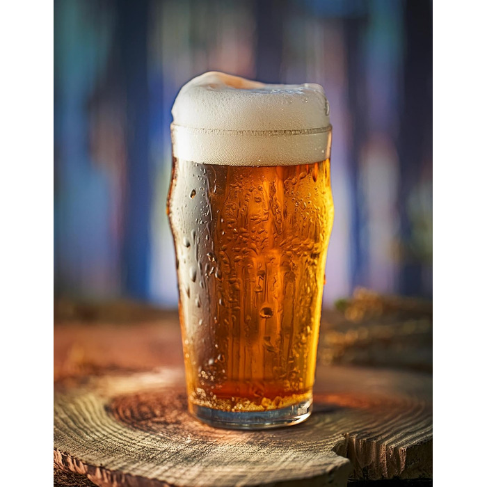 Набір келихів для пива Glasmark KROSNO 1992, 4 шт по 530 мл, для пілснера, стаута та еля, прозоре скло, придатні для посудомийки