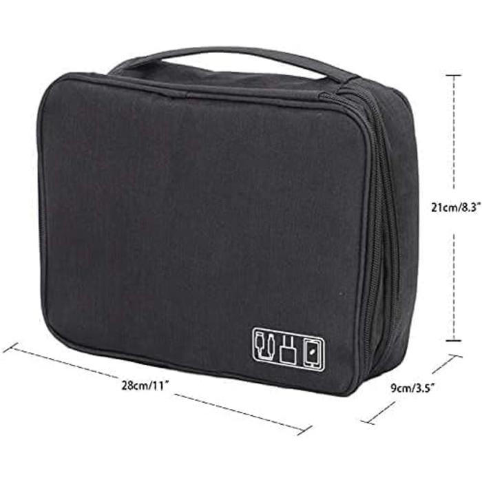 Органайзер для кабелів MOLENCO: водонепроникна сумка-органайзер для подорожей, 3 відділення, чорний