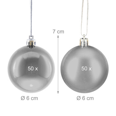 Relaxdays Set of 100 Christmas Baubles