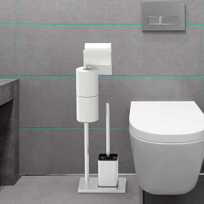 Тримач туалетного паперу з щіткою для унітазу YUET, гальванічне покриття, сріблястий