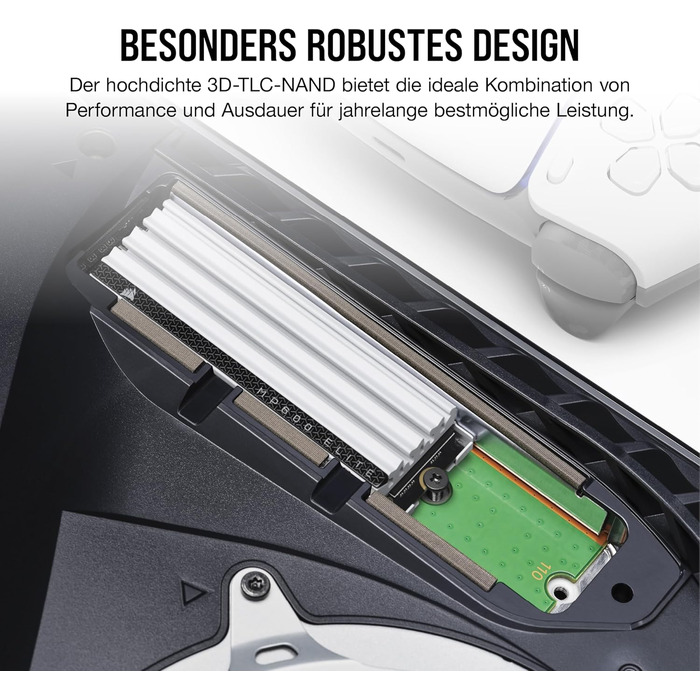 SSD Corsair MP600 Elite 4TB M.2 PCIe Gen4 x4 NVMe з кулером - для PS5 - до 7000 МБ/с