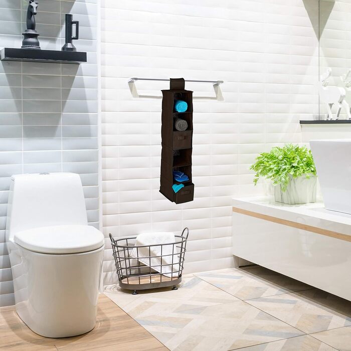 Органайзер для шафи Relaxdays з тканини, 6 відділень, 2 шухляди, сірий, 82x30x14,5 см