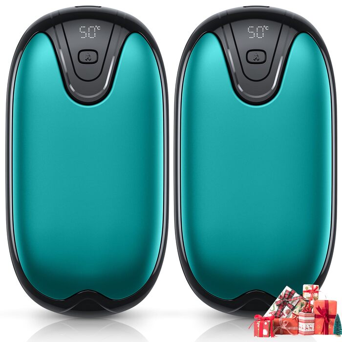 Електричні грілки для рук, набір 2 шт., перезаряджувані, портативні, 3 режими нагріву, ідеальний подарунок для спорту, гольфу, кемпінгу, блакитні