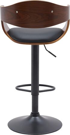 Kingston Adjustable Bar Stool with Premium Faux Leather Cushion - Walnut/Black