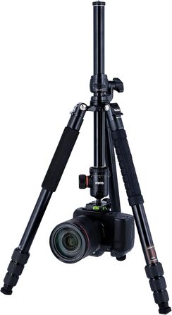 Алюмінієвий штатив-трипод Rollei C5I MAKRO PRO з 3D-кульковим головним, моноподом, тримачем для смартфона та поворотною центральною колоною 90°, чорний