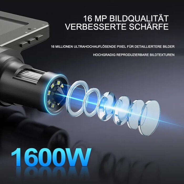 Цифровий мікроскоп WADEO USB HD з зумом 50x-1600x, портативна інспекційна камера з 8 LED, сумісний з iOS, Android та планшетами (7 дюймів)