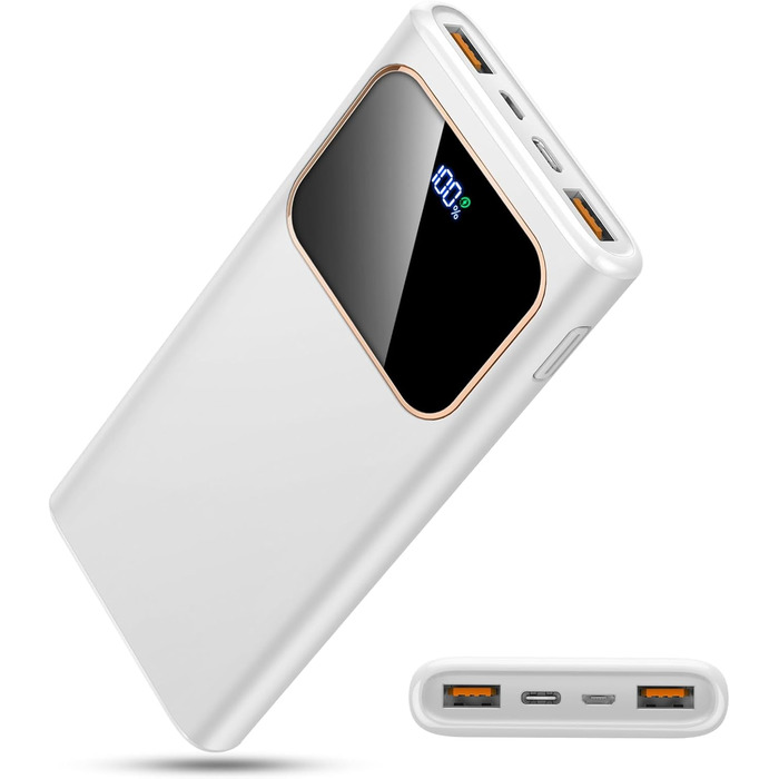 Power Bank 10000mAh з USB-C, 22,5W PD3.0 та QC4.0, для iPhone, Android, LED-індикатор