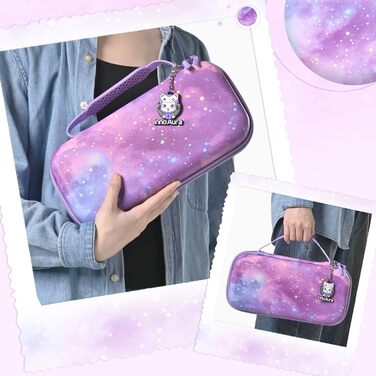Чохол для Nintendo Switch 2 innoAura Switch 2 Tasche, фіолетовий (Galaxy Lila Violett), водовідштовхувальний, з амортизацією, відділенням для AirTag та великою сітчастою кишенею