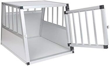 Транспортна переноска для собак та котів EUGAD, алюмінієва, 54x69x51 см, срібна