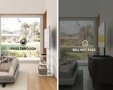 Підставка для телевізора FITUEYES біла, на підлогу, поворотна, регульована по висоті, для телевізорів 32-60 дюймів (плоских та curved), до 30 кг, VESA 600x400