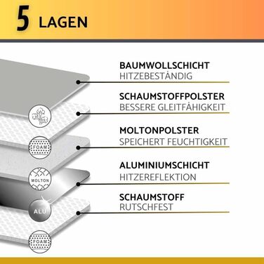 Чохол для прасувальної дошки 120x40 см - бавовна 100%, підходить для прасування з парою, екстра товста підкладка + фіксатор та натягувач (світло-сірий, однотонний, прасувальна поверхня)