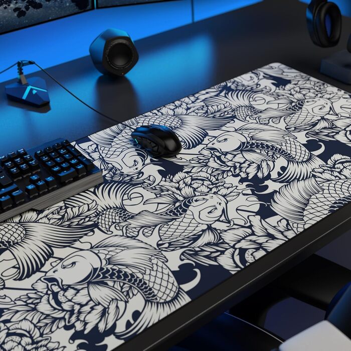 Килимок для миші Titanwolf XXXL 1200x400 мм, ігровий, для Logitech, з принтом Koi Koi