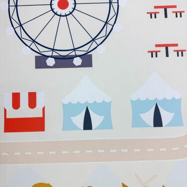 Дитячий килим Teppich-Traum з міською картиною, сірий, 80x150 см (прямокутний, бежевий)