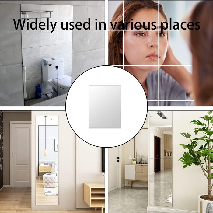 Дзеркальні плитки самоклеючі 40x30 см (2 шт.) - акрилові дзеркала для стін, 2.5 мм