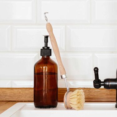 La Marquise - Wooden Dish Brush - includes vegetable brush, pot brush, and replacement brush head - Eco-friendly and durable dishwashing brushes