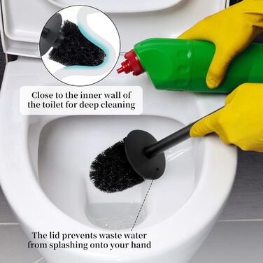 Щітка для унітазу Exleco з нержавіючої сталі, золота, з запасним насадкою та підставкою, настінна/підлогова