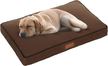 Ліжко для собак Ellie-Bo, XXL, зелене з коричневими паспалями, 117x75x10 см, з м'яким, пральним матрацом та водонепроникним покриттям Oxford