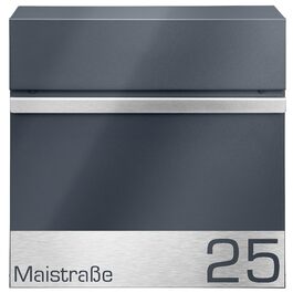 Поштова скринька настінна Anthrazit RAL 7016, для газет, XXL (Laser 1) з/без адреси