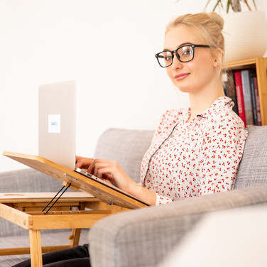 Relaxdays Height-Adjustable Laptop Table Bamboo