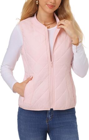 Жіноча степна жилетка Fuinoth з рифленим коміром, світло-рожевого кольору (XXL)