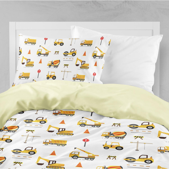 Комплект постільної білизни для дитячого ліжечка DJDEA 100x135 см - Динозаври, м'яка мікрофібра, 2 шт. (з наволочкою 40x60 см)