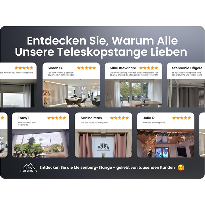 Штанга для душу без свердління 160-210 см, срібна, Ø 25 мм, телескопічна, з кріпленнями - для ванної, душової кабіни та перегородки (90-160 см, нержавіюча сталь)