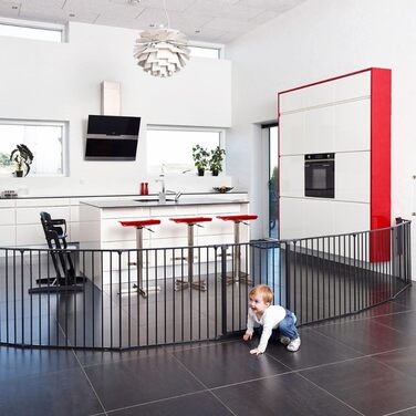 Захисне бар'єр BabyDan Flex XXL для каміну та сходів, чорний (90-278 см)