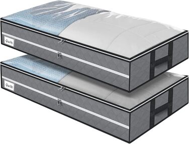 Органайзер для зберігання під ліжком GARPROVM 96L (2 шт.) 104x50x18 см, з фетру, для постільної білизни, ковдр, одягу