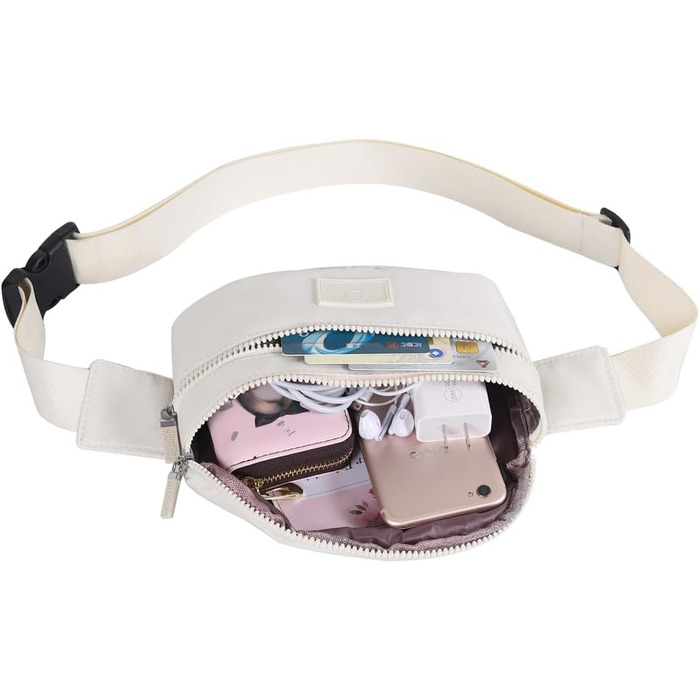 Поясна сумка на пояс для жінок та чоловіків, спортивна, водонепроникна, велика, для телефону, на бігу, бежева