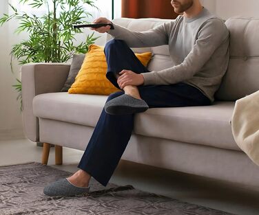 Чоловічі пантолетки COFACE з м'якою піною Memory Foam - зручні домашні тапочки для дому та вулиці (Сірий, 45 EU)