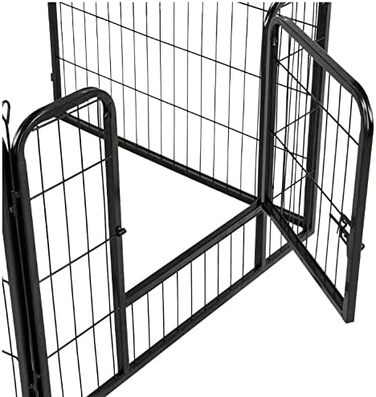 Клітка для собак, металева, для цуценят, гризунів, кроликів, розкладний вольєр, з дверцятами (310 x 2,5 x 75 см, 80 x 60 см)