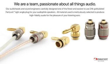 Бананові конектори Nakamichi FanLock Excel-Serie, позолочені правокутні роз'єми для акустичних кабелів Hi-Fi та домашнього кінотеатру, 10-18 AWG, 4 мм, 4 шт (2 пари)