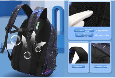 Шкільний рюкзак для хлопчиків Galaxy Print A-блакитний